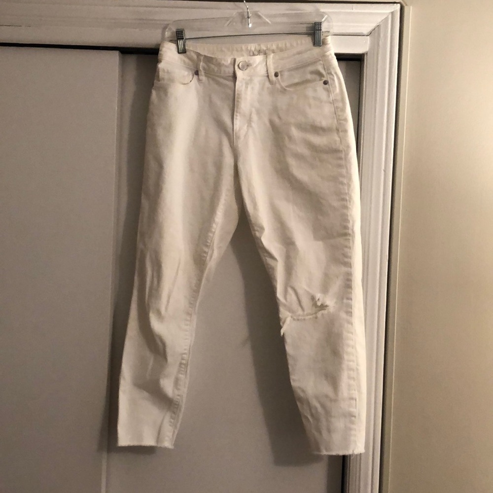 Loft straight white jeans